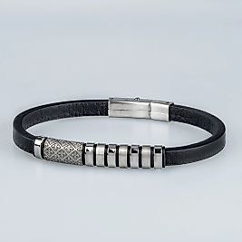 Erkek Deri Çelik Bileklik