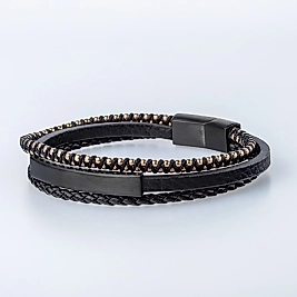 Erkek Deri Çelik Bileklik